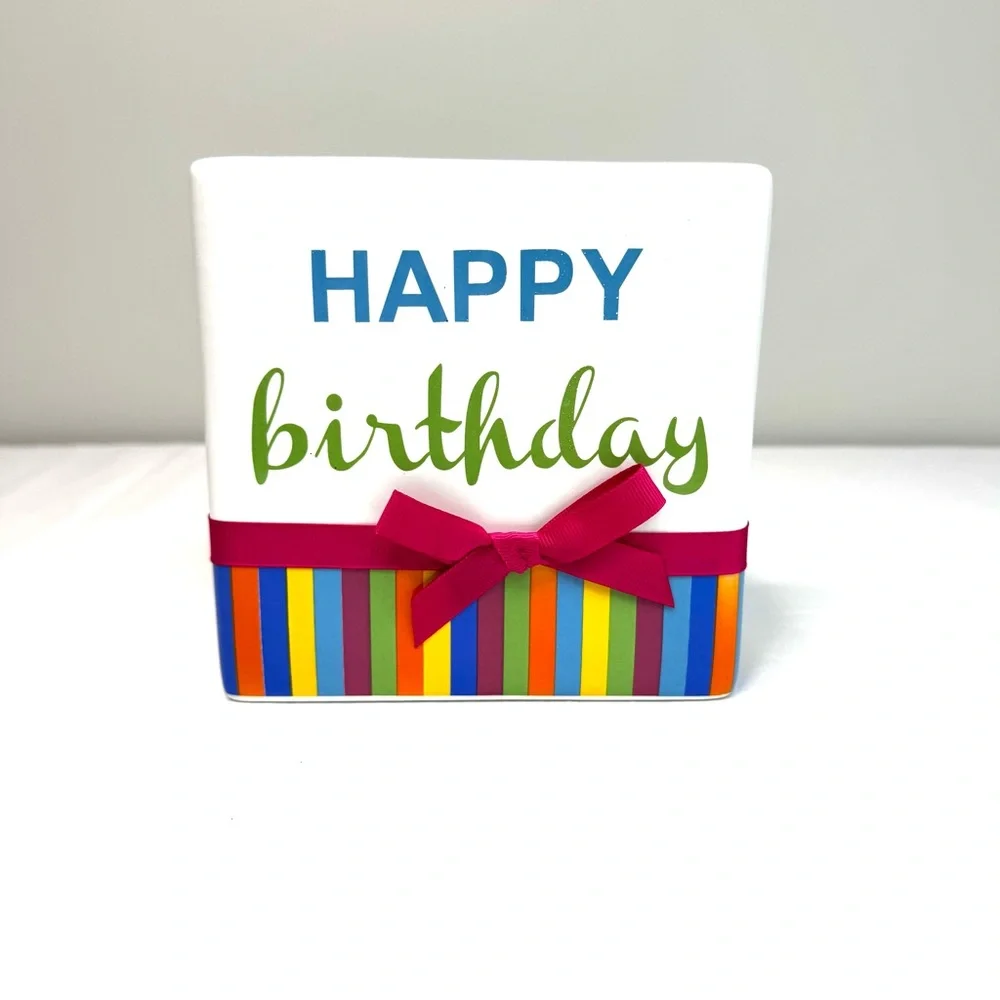 FTD Happy Birthday Ceramic Vase Planter Container Holder 6